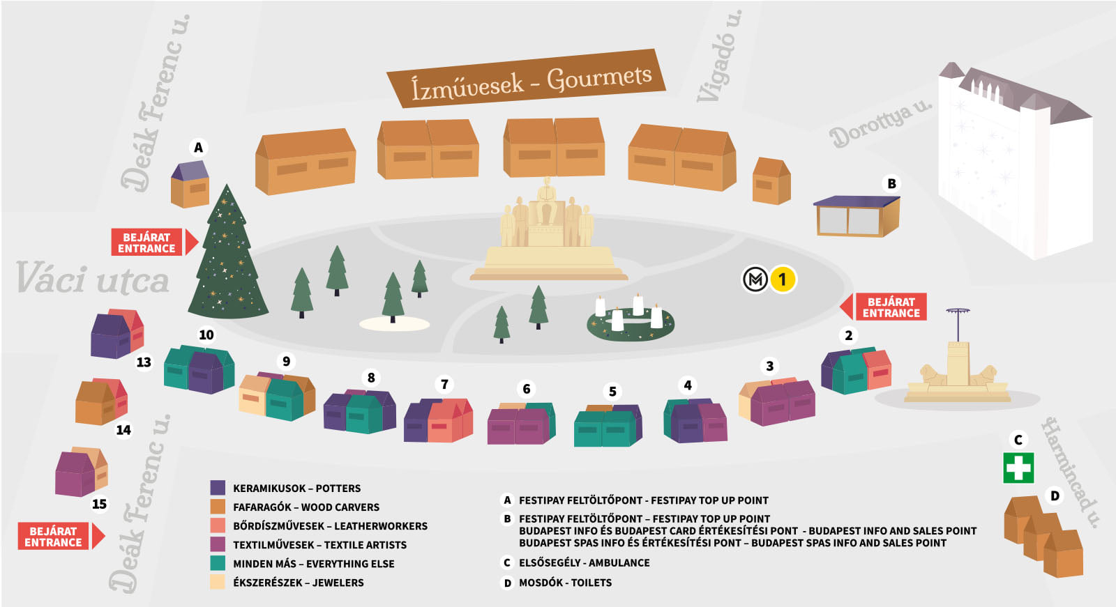 Christmas Market_Vörösmarty Square_Budapest_map