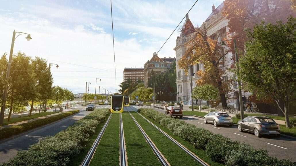 réseau de tramway imbriqué à Buda-trafic-développement