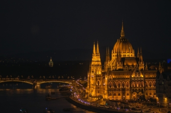 Budapešť Pohled Parlament Parlament Dunaj 1