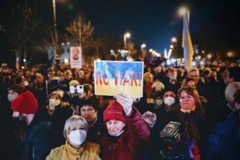 Dimostrazione di Budapest Ucraina Russia