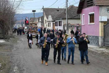 Rumunská vesnice lidové hudby