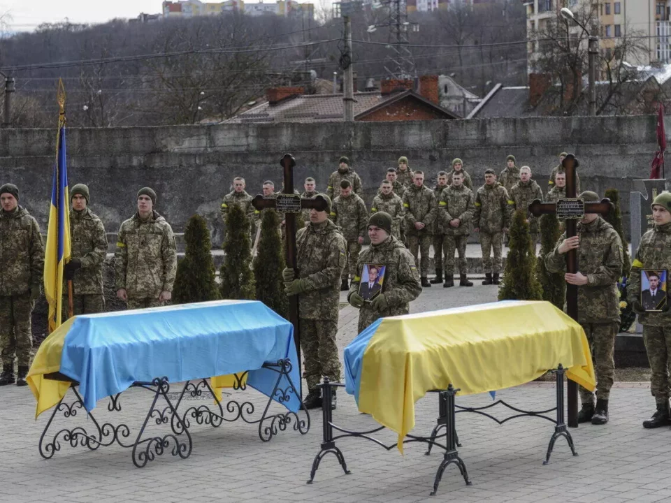 Enterrement de soldats ukrainiens