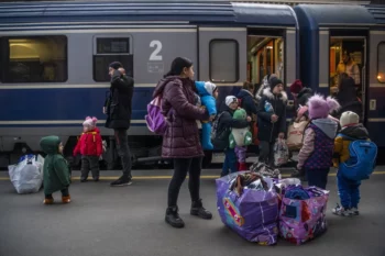 Refugiados en la estación de tren de Keleti en Budapest