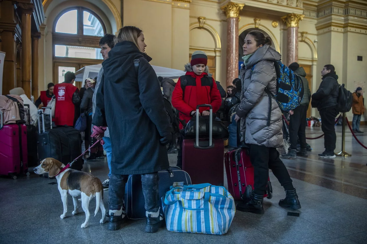 Refugees from Ukraine in the Western Railway station