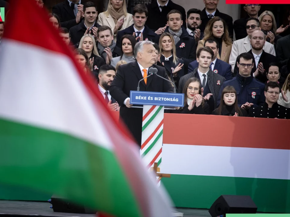 Viktor Orbán mírový pochod Budapešť 15. března