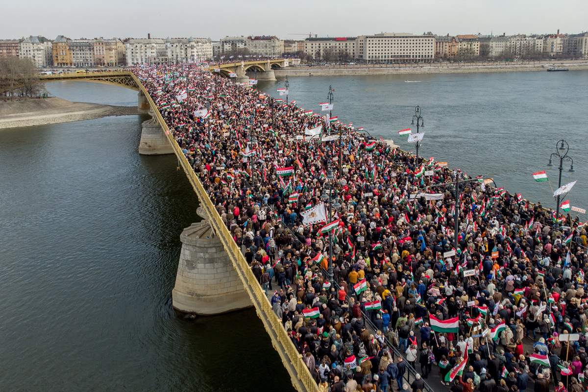 Peace March 2022 in Budapest, Hungary. Photo: MTI