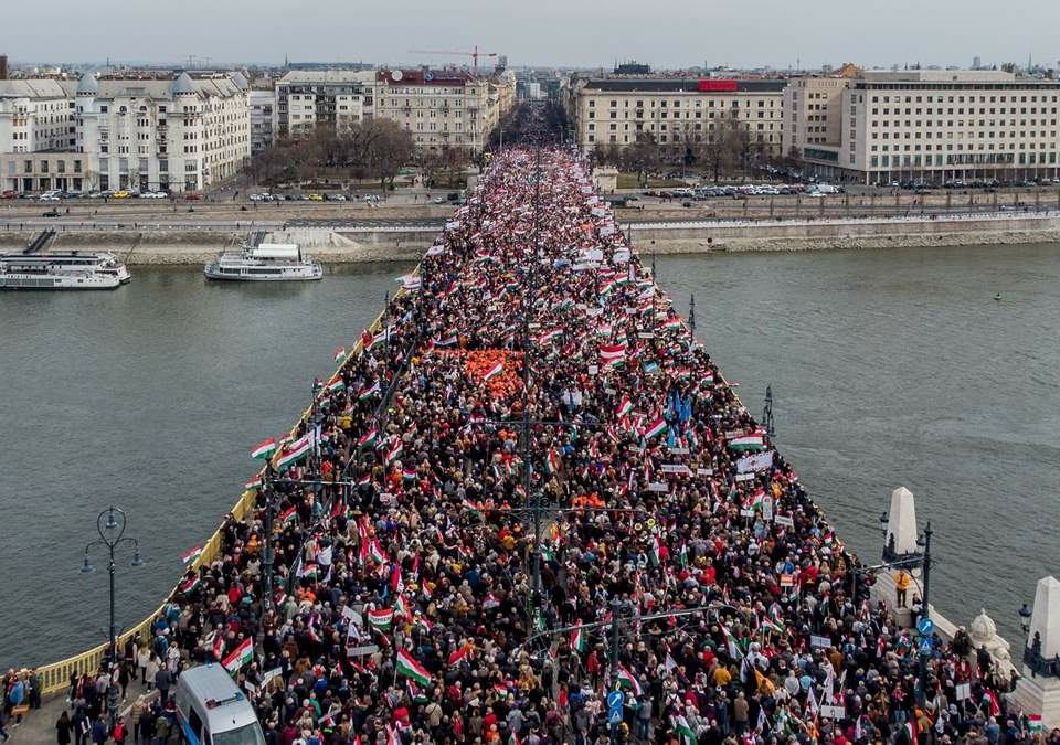 Peace March 2022 in Budapest, Hungary. Photo: MTI