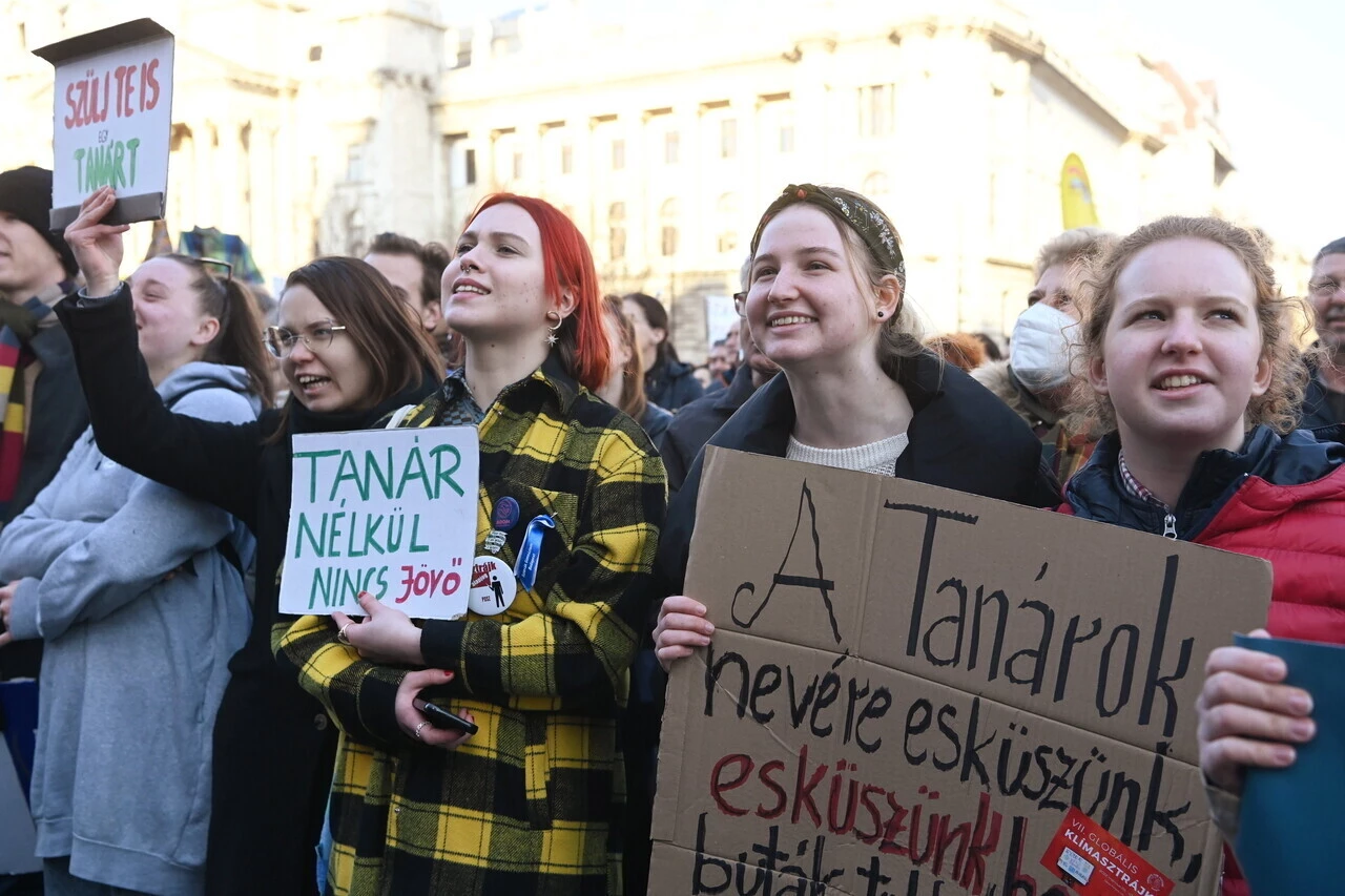 teachers Strike in Hungary Budapest 1