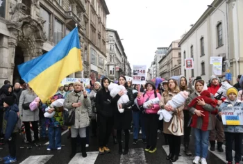 ブダペストでの親ウクライナ抗議1