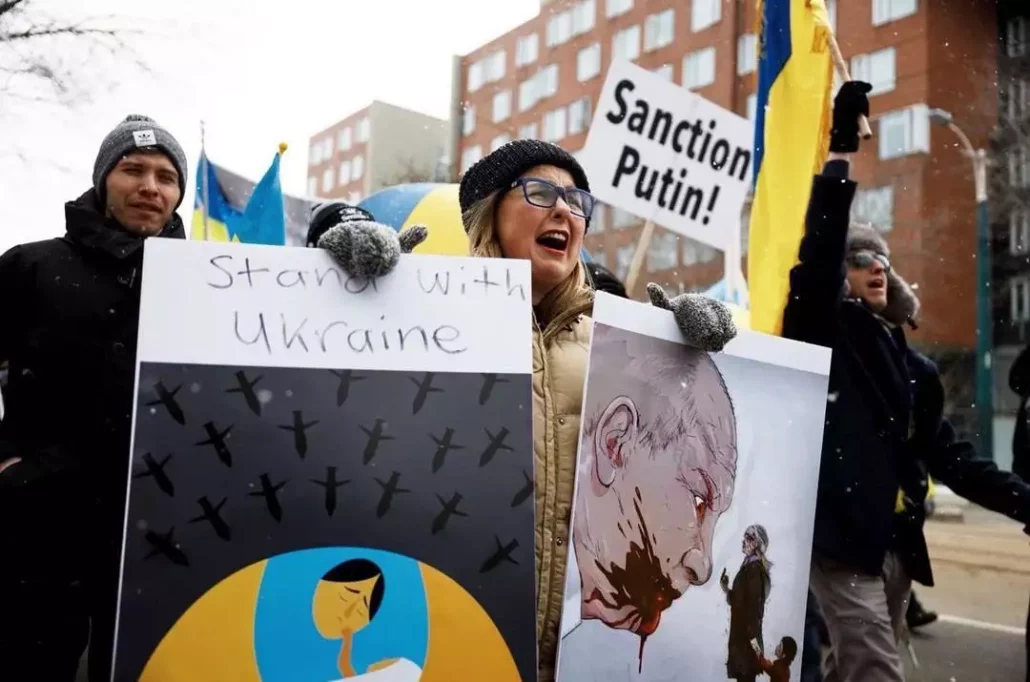 Ukraine-Demonstration Putin schließt den Himmel