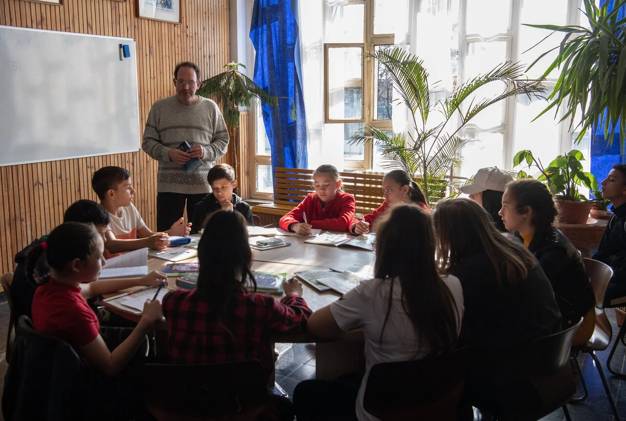 Ukrainian children in school