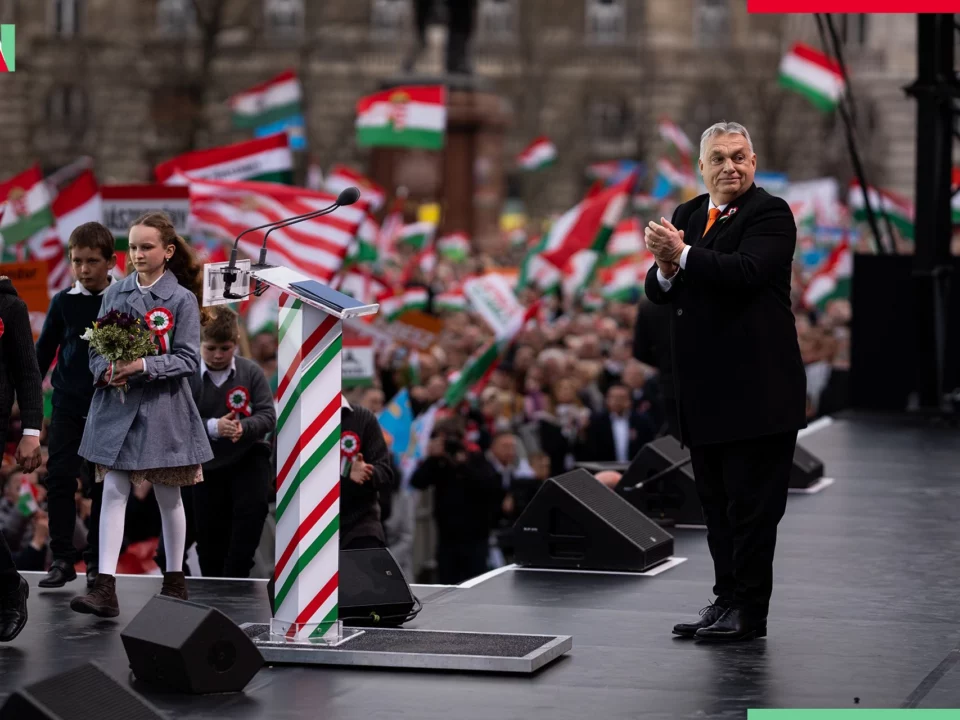 Viktor Orbán marcha por la paz mitin Budapest