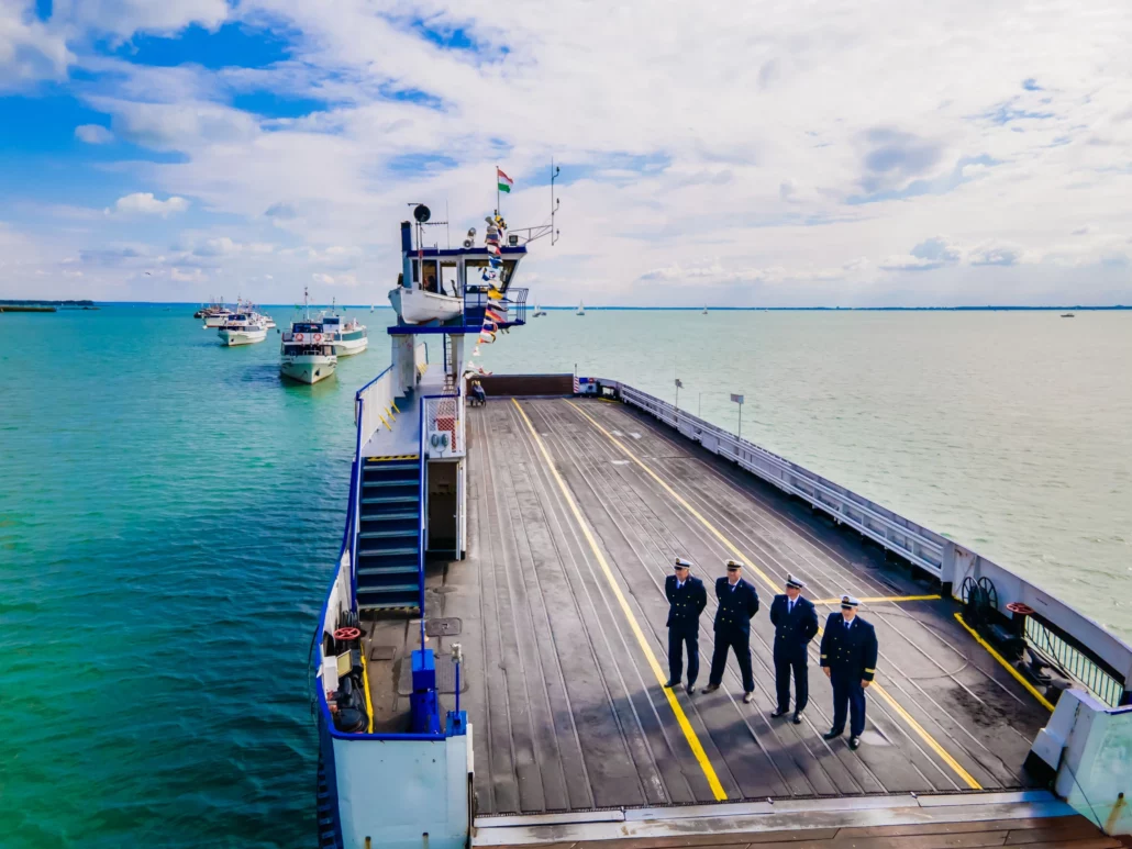 Ferry and crew on Balaton