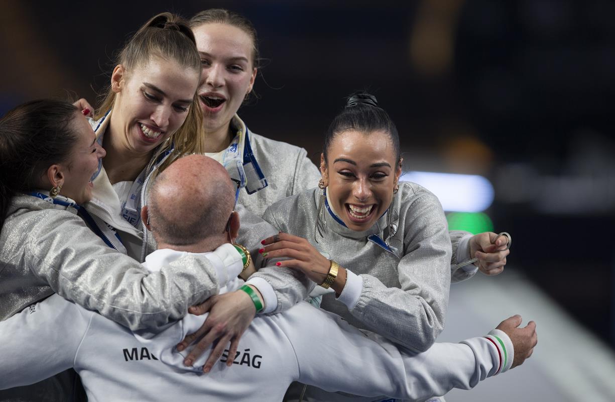 Photos: Hungary's women's sword team become world champions