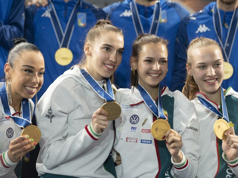 Photos: Hungary's women's sword team become world champions