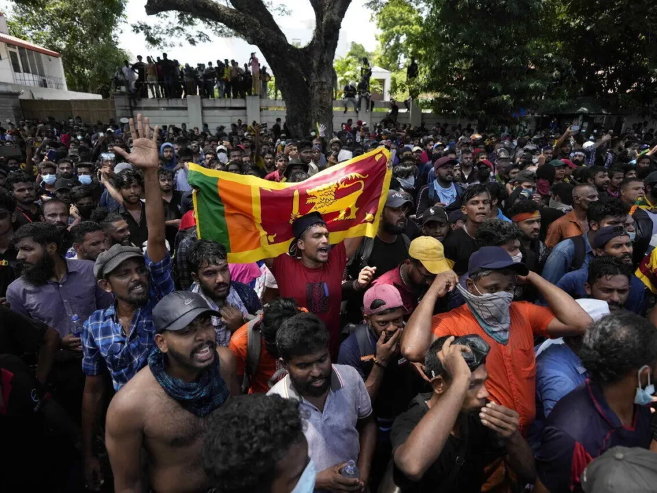 Sri Lanka economy Hungary protesters