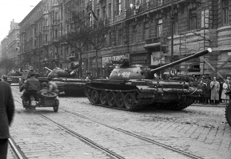 Soviet tank in Budapest, Hungary