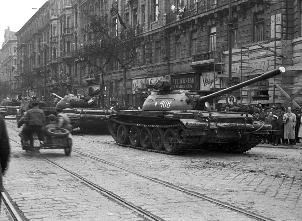 Soviet tank in Budapest, Hungary