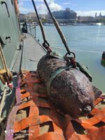 The bomb disposal unit of the Hungarian Armed Forces lifted a Soviet second world war bomb