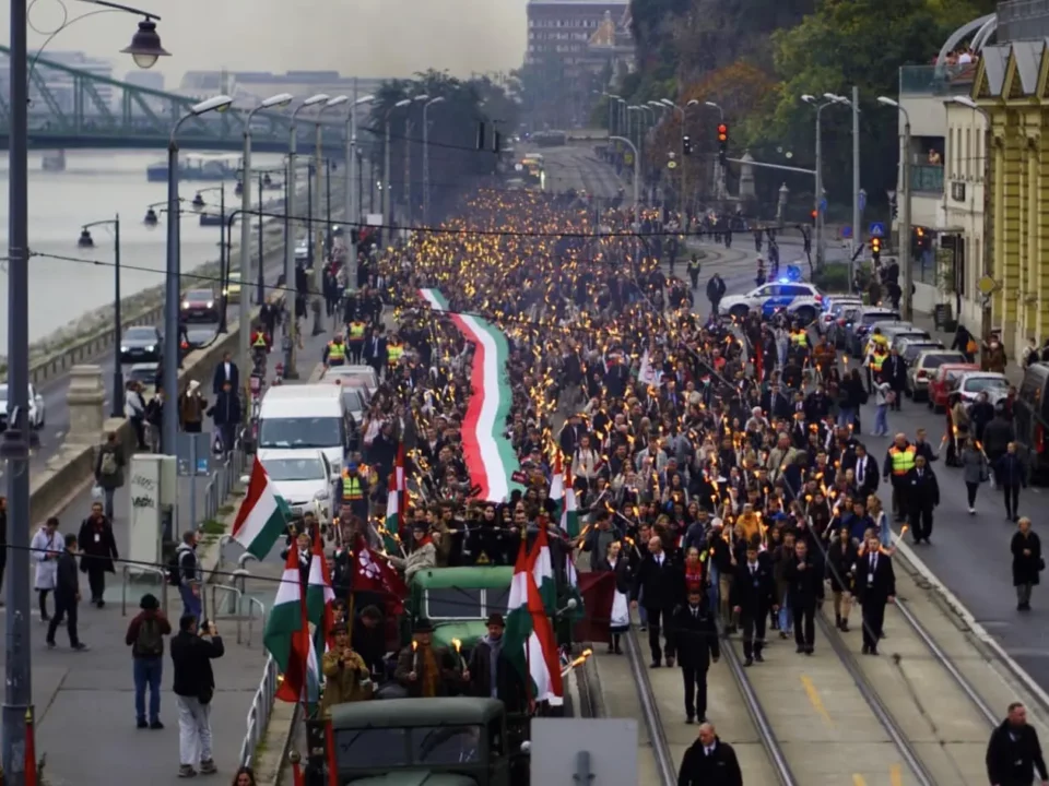 Gloria Victis march of the Hungarian university youth in Budapest