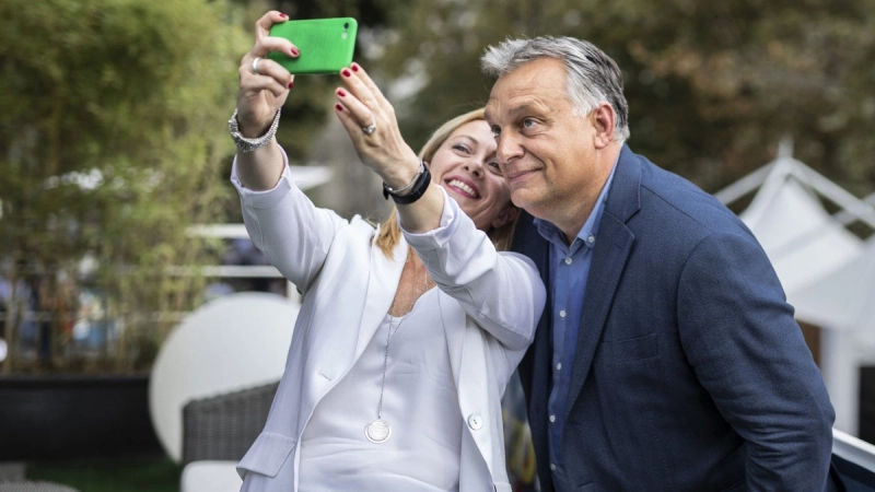 Orbán a Giorgia Meloni Itálie Maďarsko