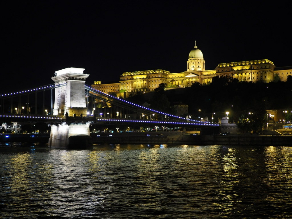 Budapest Nacht Kettenbrücke