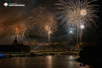 花火、ブダペスト、ハンガリー、お祝い