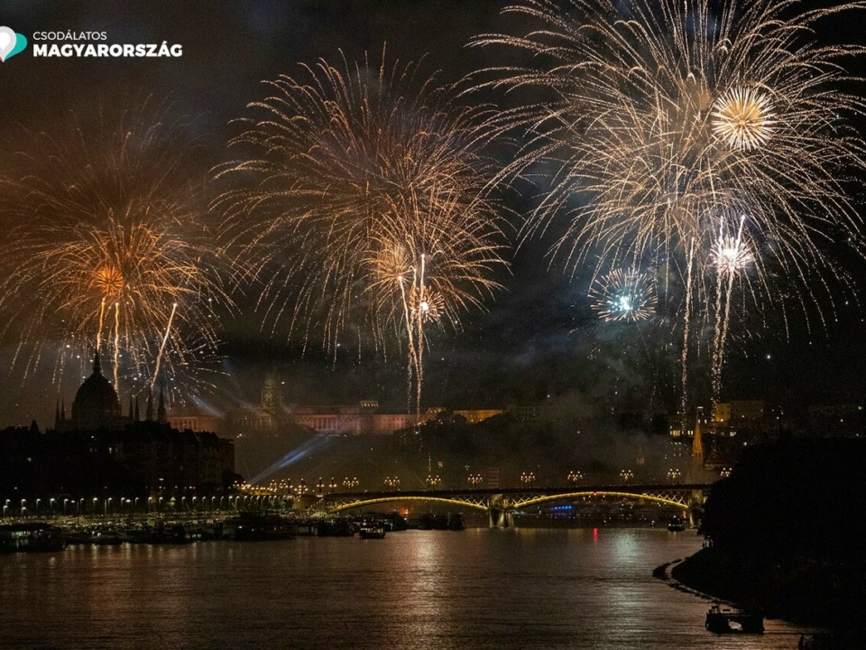 ohňostroj, Budapešť, Maďarsko, oslava