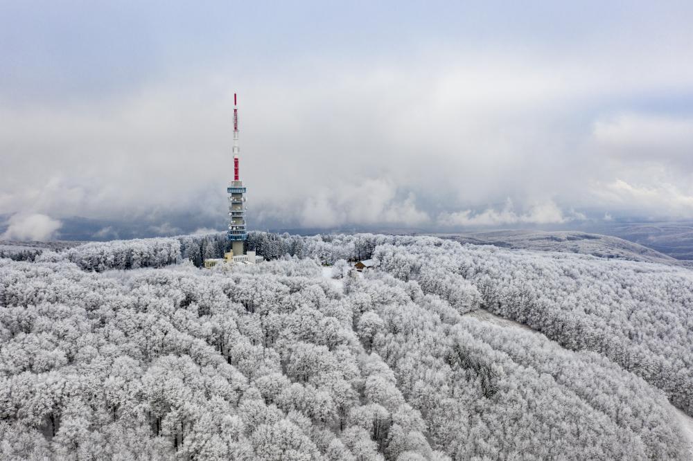 snowy, winter, destination, Kékes, mountain, mountaintop