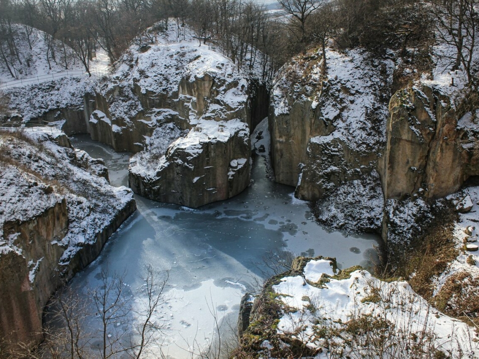 bevroren, bergmeertje, Hill Megyer, Megyer-hegyi Tengerszem, winter, bestemming, koude, Hongarije