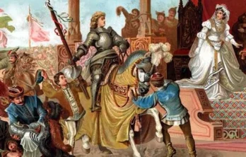 Král Mathias porazí německého hrdinu Holubara
