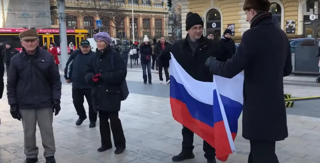 Ruská demonstrace Budapešť Maďarsko