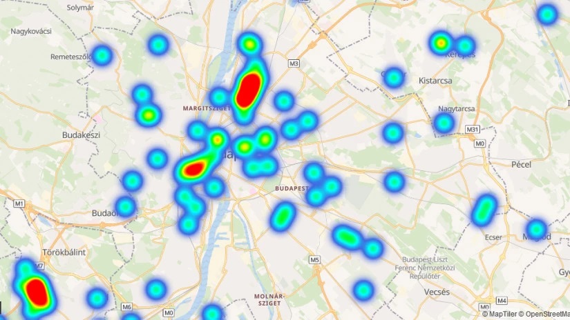 Budapest burglary map