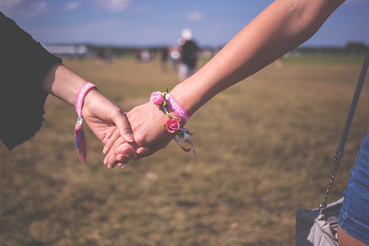 women holding hands