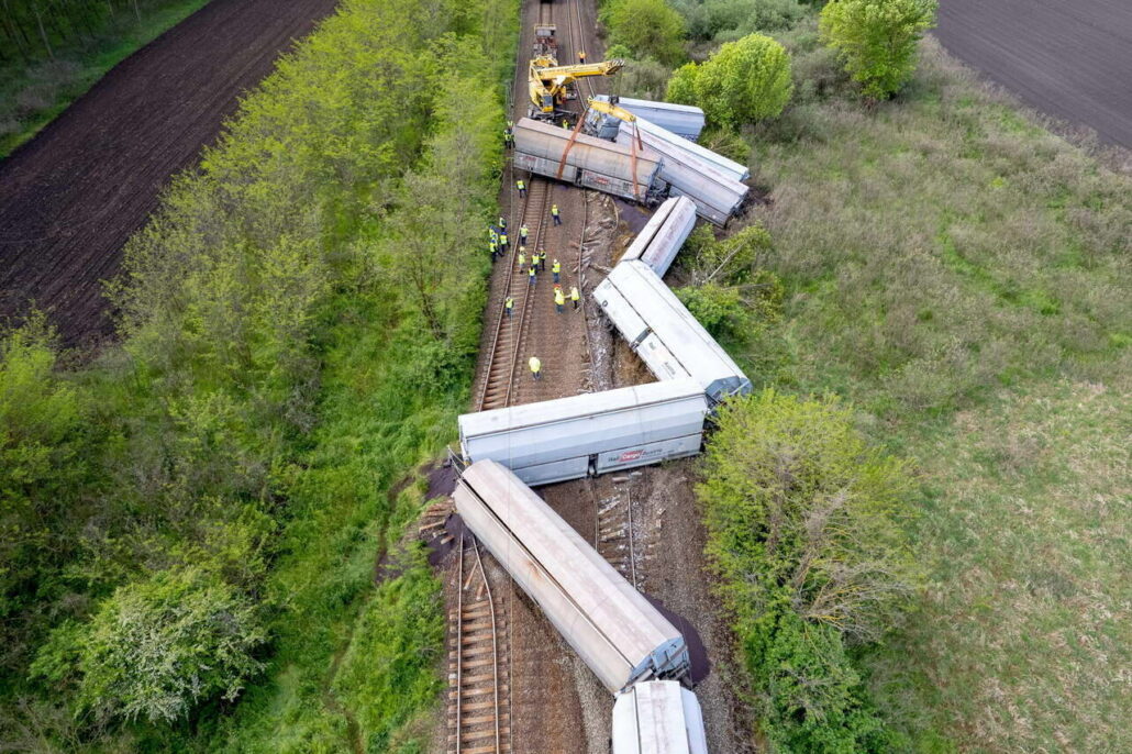 accident de train de marchandises chemin de fer