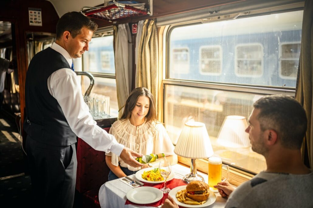 Dining car on MÁV trains