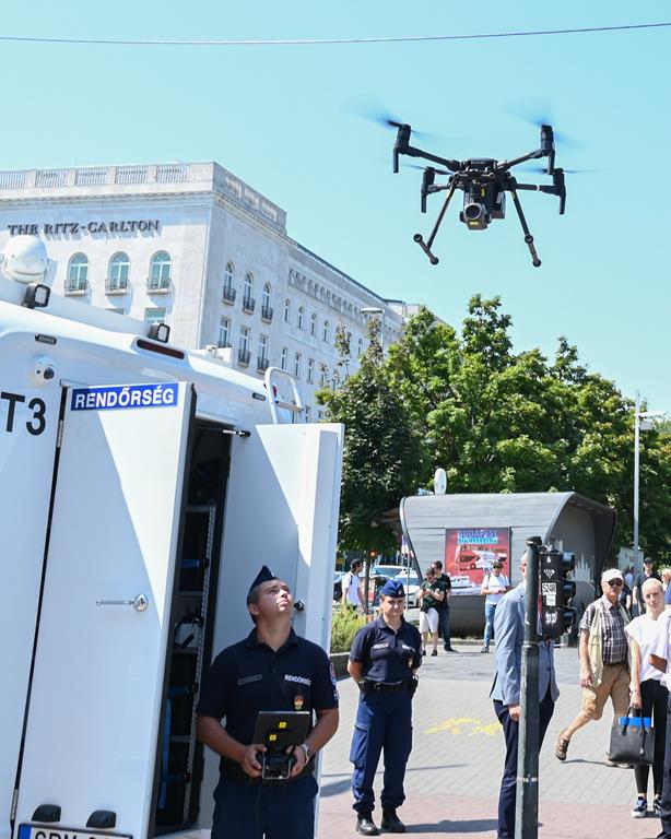 Hungarian police drones