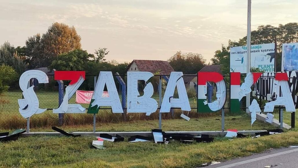 szabadka hungarian sign vandalised serbia