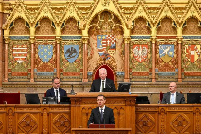 Finance minister Mihály Varga in the Hungarian Parliament