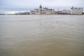 Budapest's main downtown avenues near the Danube closed