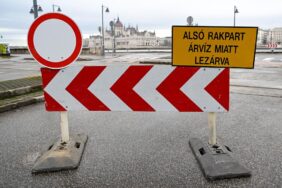 Budapest's main downtown avenues near the Danube closed