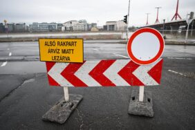 Budapest's main downtown avenues near the Danube closed