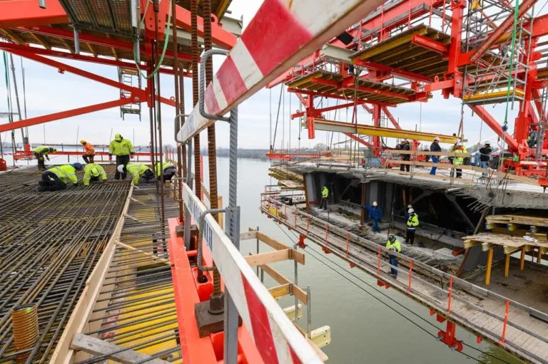 Construction Hungary Paks Danube Bridge