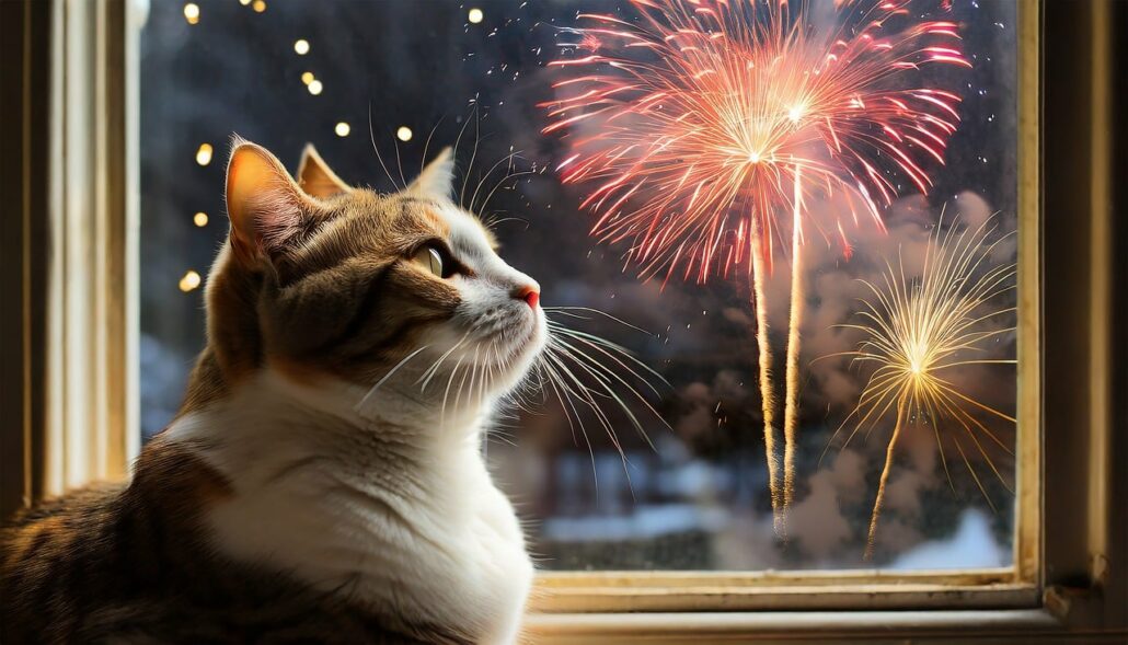 cat fireworks