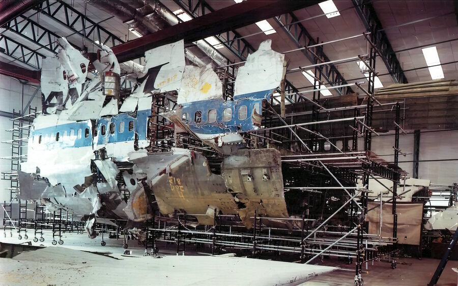 Lockerbie air disaster wreckage reconstruction