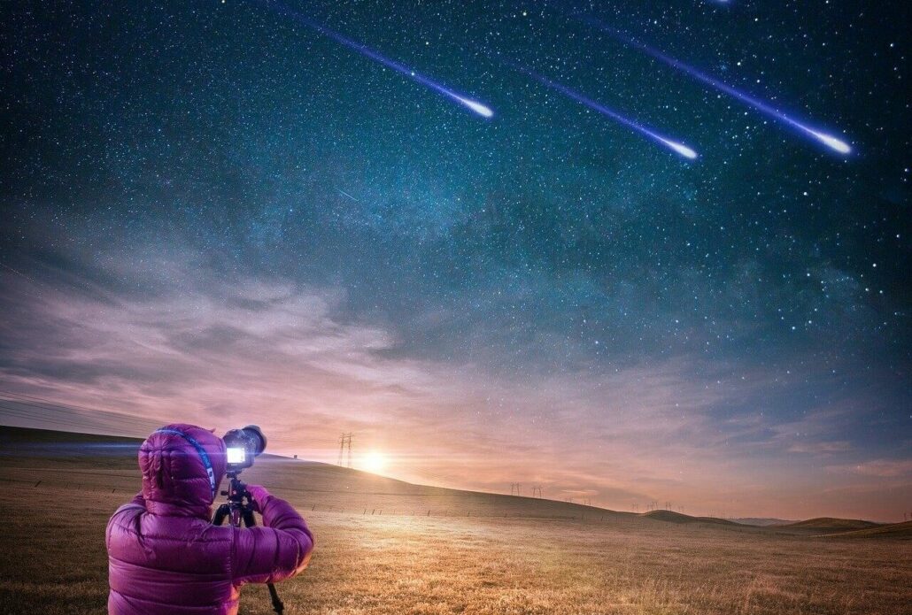 padající hvězdy meteory