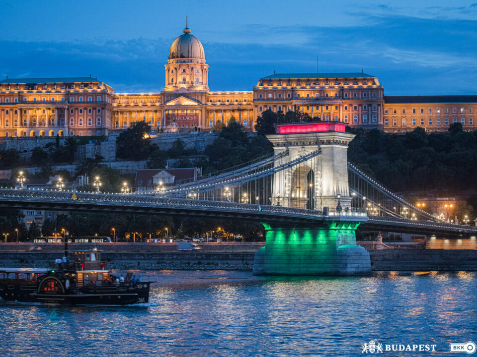 budapest buda castle chain bridge night hungary