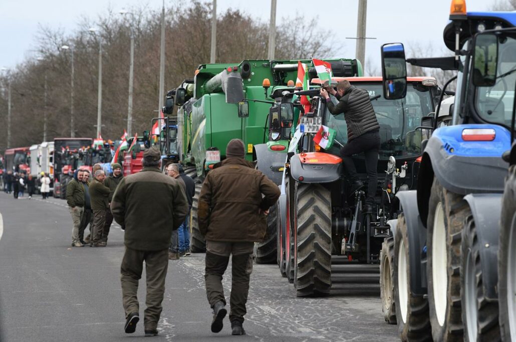 démonstration agricole en Hongrie