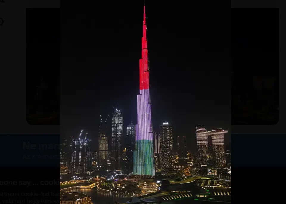 Burj Khalifa Dubaï couleurs hongroises