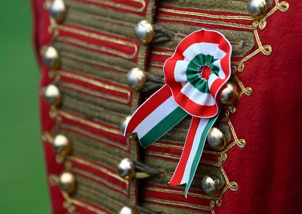 Why do Hungarians wear a cockade on 15 March